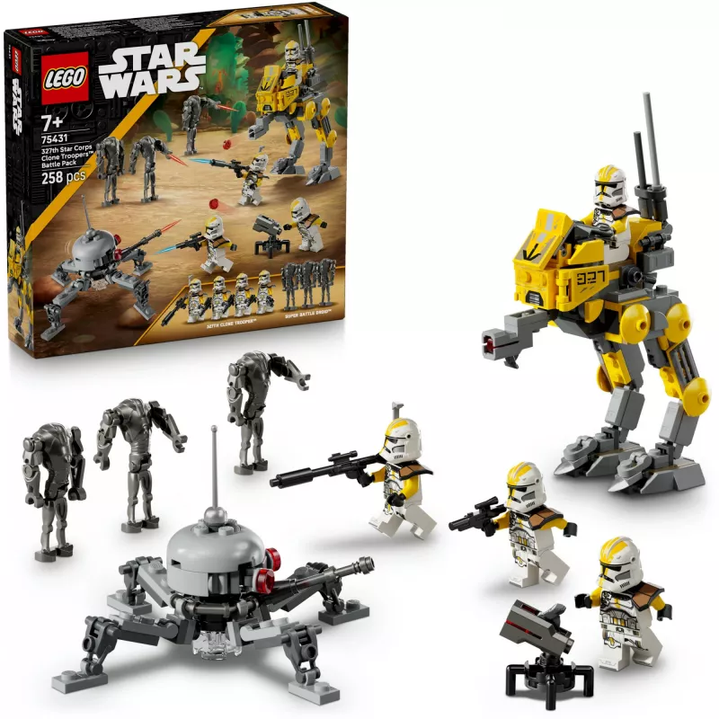 Conjunto LEGO Star Wars 327th Star Corps Clone Troopers Battle 75431 — 258 peças, 7 minifiguras, idade 7+