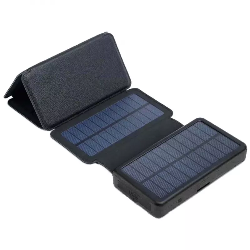 PowerNeed ES20000B painel solar dobrável com power bank, 9 W, 20000 mAh, Li-Poly, 2x USB 2 A, preto