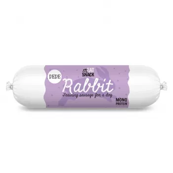Petiscos para cães PAKA ZWIERZAKA Pepe Salsicha Coelho 200 g – salsicha mole e hipoalergénica com sabor a coelho, sem cereais e sem glúten