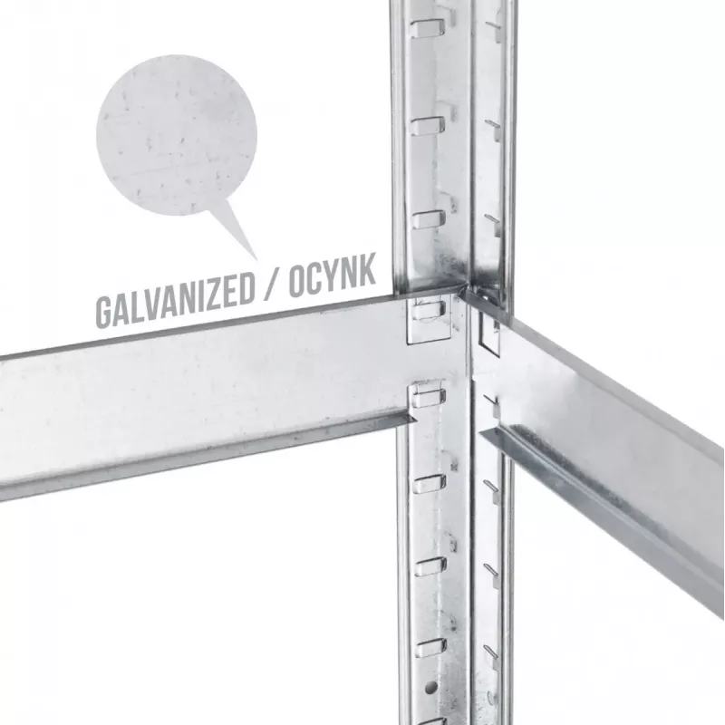 Estante de armazém GreenBlue GB378 metal galvanizado 5 prateleiras, aço galvanizado, 900×400 mm, máx. 75 kg por prateleira