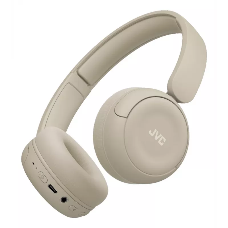 Headset JVC HA-S59W com fios e sem fios arco de cabeça música/dia a dia USB Type-C Bluetooth bege