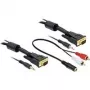 Adaptador de cabo de vídeo DeLOCK 84452 2 m VGA D-Sub 3,5 mm preto