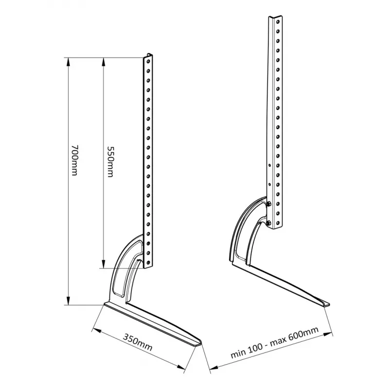 Suporte de mesa MACLEAN MC-954 ajustável em altura para portáteis e monitores de secretária portáteis, autónomo, suporta até 50 kg, VESA até 800x500 mm