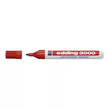 Marcador permanente Edding 3000 vermelho 10 unid.