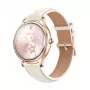 Smartwatch Colmi L28 com caixa dourada e bracelete de couro dourada