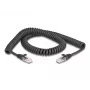 Cabo espiral RJ45 DeLOCK, macho – macho, Cat.5e, 2 m, preto