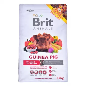 Alimento completo para porquinhos-da-índia Brit Complete Pellet 1,5 kg — alimentação equilibrada com 12% proteína, 16% fibra bruta, vitaminas
