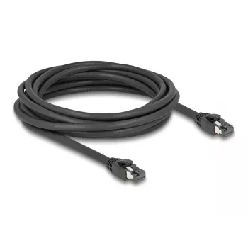 Delock - Cabo de rede - RJ-45 (M) para RJ-45 (M) - 5,0 m - 7,5 mm - S/FTP - CAT 8.1 - sem halogéneos, proteção do encaixe, até 40 Gbit/s de taxa de transferência de dados - preto (80236)