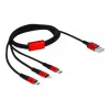 DeLOCK - Cabo apenas para carregamento - Lightning / USB - USB (M) para Micro-USB Type B, Lightning, USB-C (M) - 1,0 m - Blindado - Preto (85892)