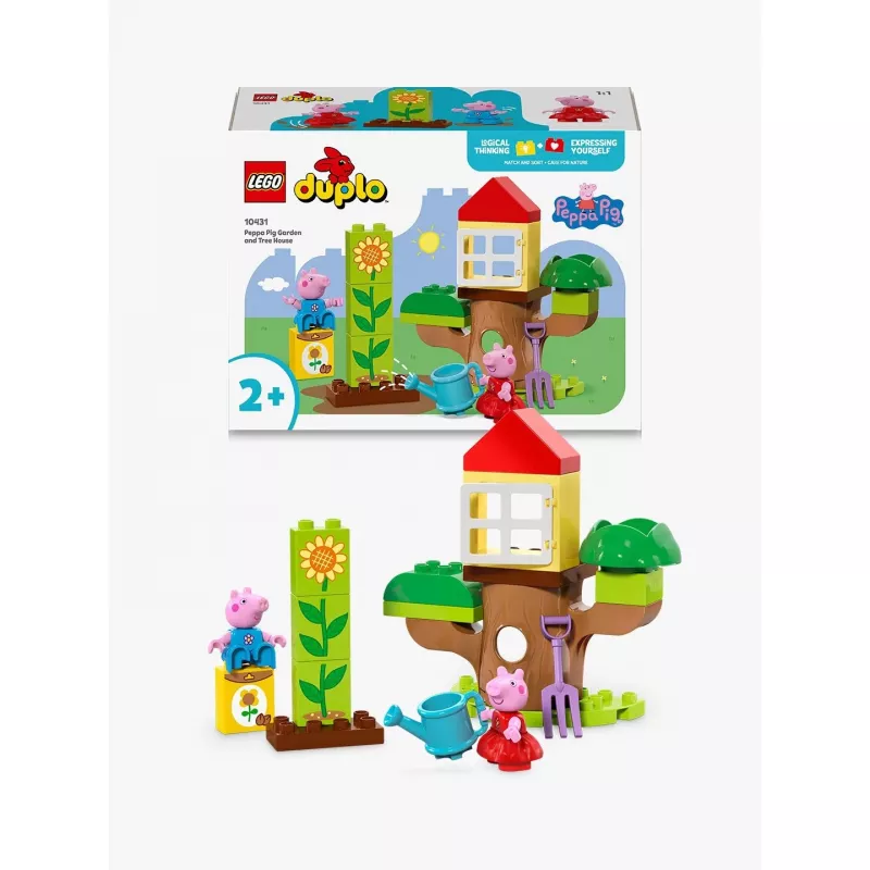 Lego 10431 Duplo Peppa Pig conjunto de brincar jardim e casa na árvore