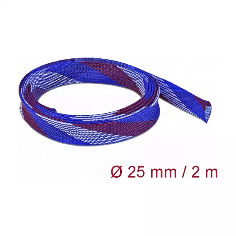 Manga de proteção de cabo DeLOCK 20751 azul vermelho branco