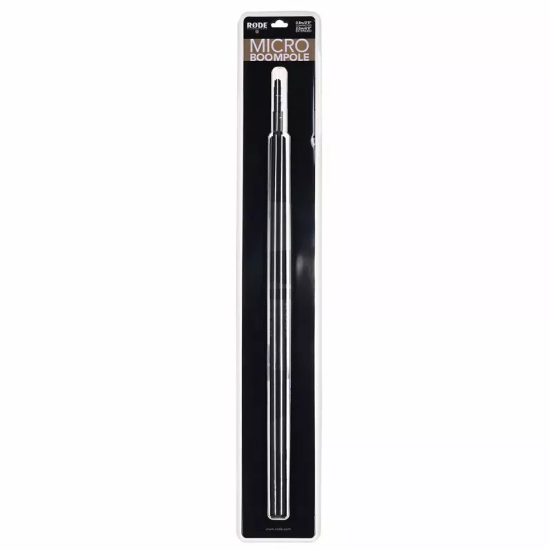 RØDE Micro Boompole – vara de microfone telescópica leve, comprimento 844 mm, peso 396 g, altura recolhida compacta 33 mm