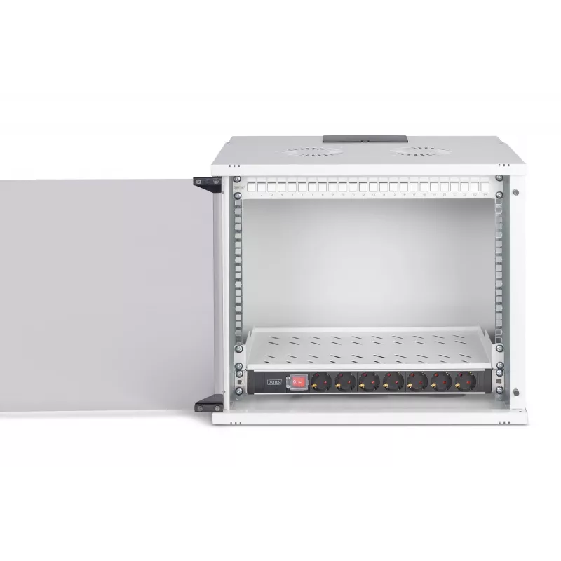DIGITUS SOHO Pro DN-49204-SET kit de rede de parede 19" 9U com acessórios, 540 x 400 mm, cinzento