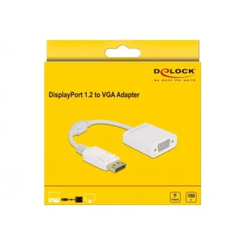 Adaptador DisplayPort 1.2 ficha para conetor fêmea VGA DeLOCK 61007