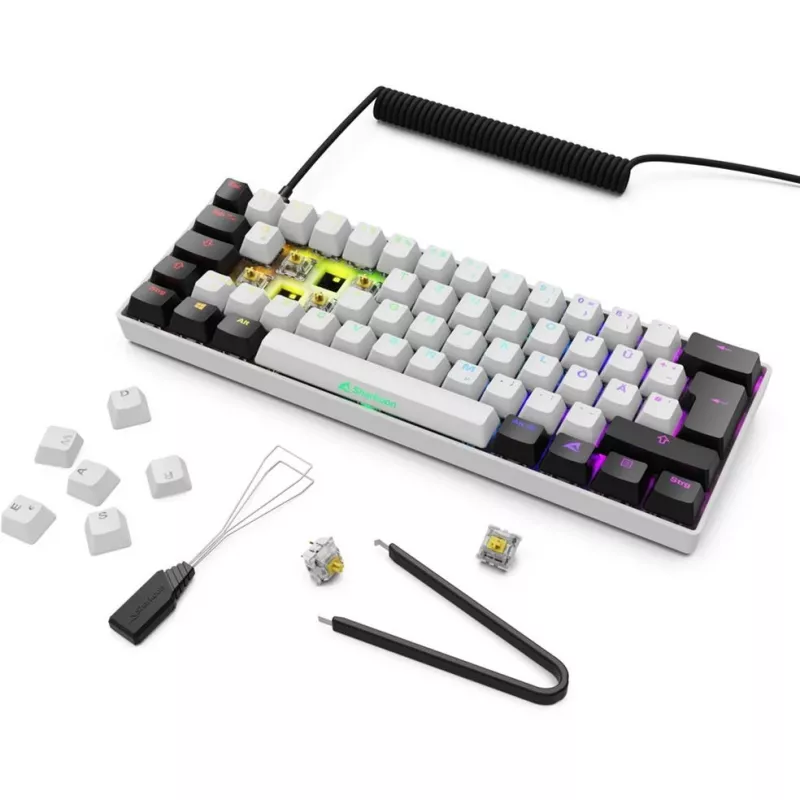 Teclado Sharkoon SGK50 S4 Home USB QWERTZ alemão branco RGB LED 60%