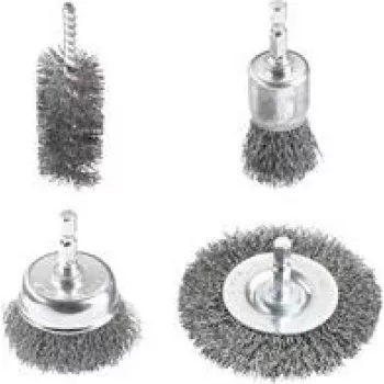 Conjunto de escovas de arame para broca KWB 597530 – 4 peças (para berbequins, limpeza de metal e superfícies)