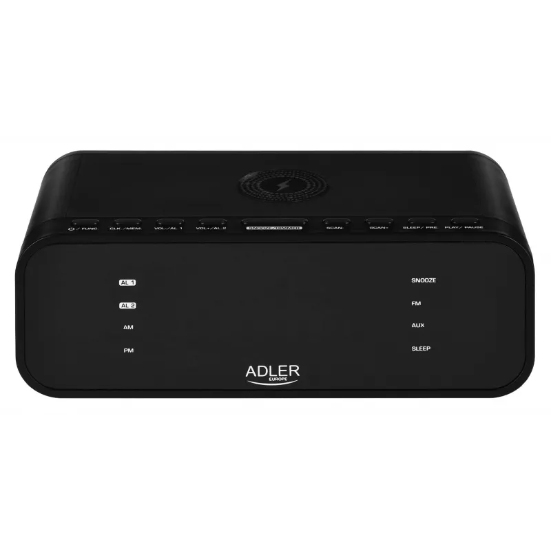 Despertador com Rádio, Alarme e Carregador Sem Fios Adler AD 1192B
