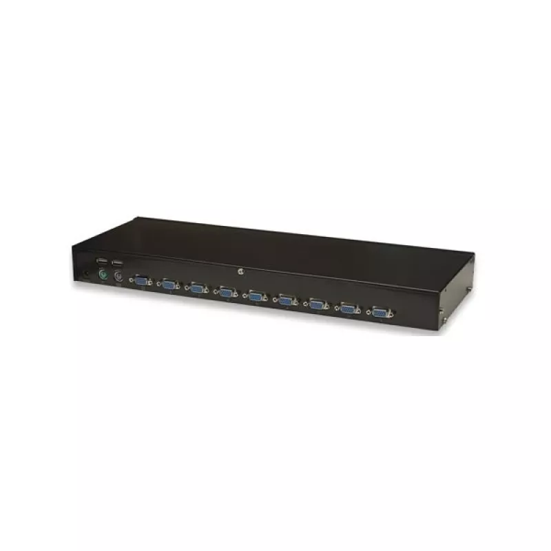 Comutador KVM Intellinet 8 portas para rack, combo USB + PS/2, On-Screen-Display, cabos incluídos (ficha europeia de 2 pinos)