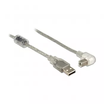 Cabo USB DeLOCK 84811 USB 2.0 0,5 m USB A USB B prateado transparente