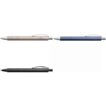 Caneta de esferográfica retrátil Faber-Castell Essentio — corpo em alumínio, tinta preta