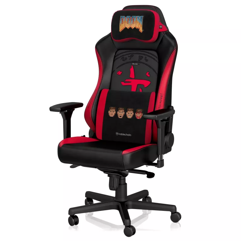 Conjunto de almofadas de espuma viscoelástica noblechairs DOOM Retro Edition — almofadas ergonómicas para cadeiras gaming e de escritório