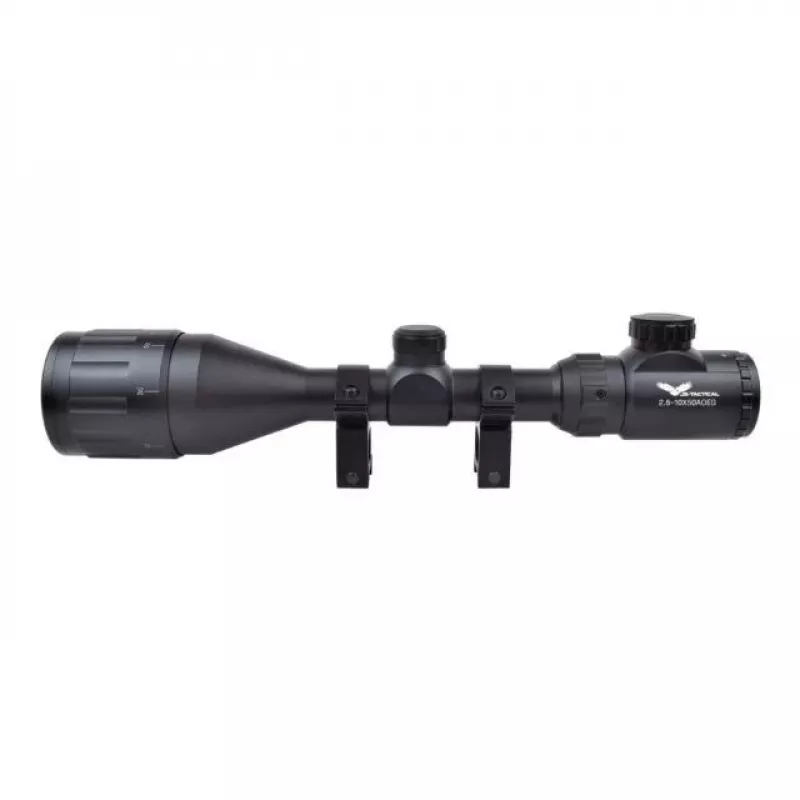 Mira telescópica JS-Tactical 2.5-10x50 Mil-Dot com calha de 22 mm