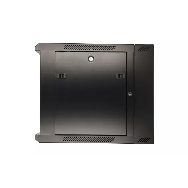 Armário Rackmount Extralink 6U 600x600 AZH preto montado na parede, basculante