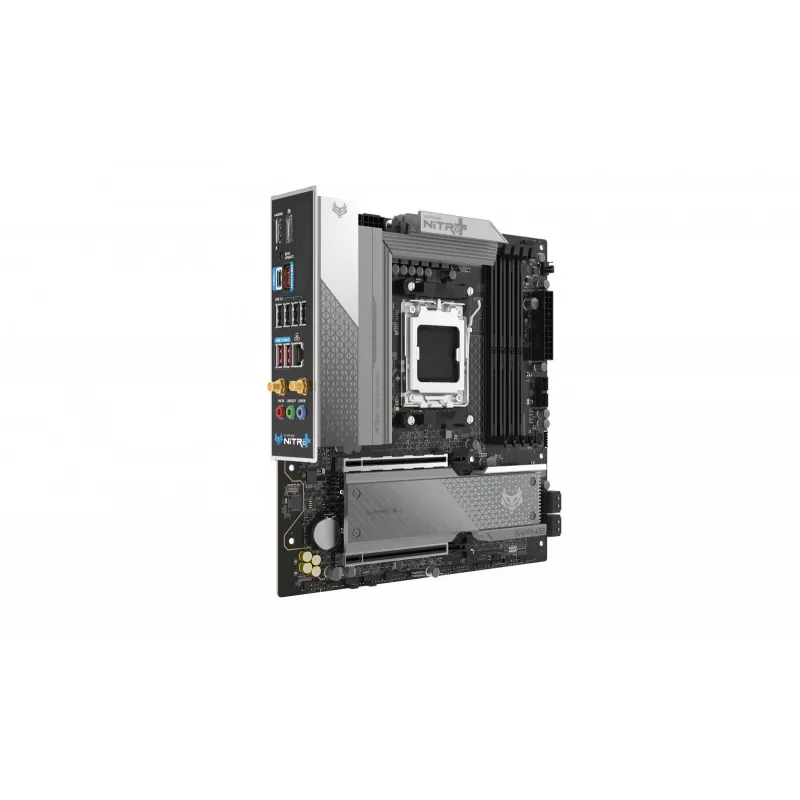 Placa-mãe Sapphire NITRO+ B850M WIFI — AMD B850, socket AM5, micro ATX, DDR5, 4x DIMM, Wi-Fi 6, LAN 2,5Gb, 2x M.2