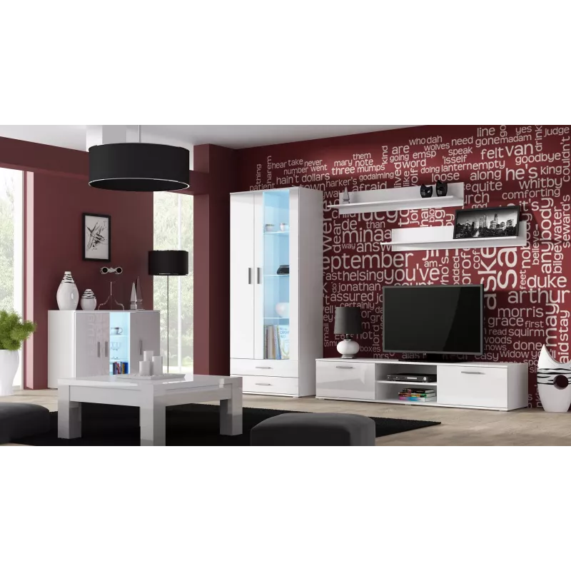 Aparador Cama Sideboard 120 cm SOHO S7 branco/branco brilhante