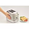 Torradeira Ariete 155 Design de 2 fatias com cestos para sanduíches, 6 níveis de tostagem, 810 W, caixa em aço inoxidável, gaveta de migalhas removível, bege pastel