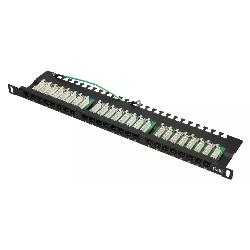 Patch panel Extralink CAT6 UTP 0.5U 24 portas