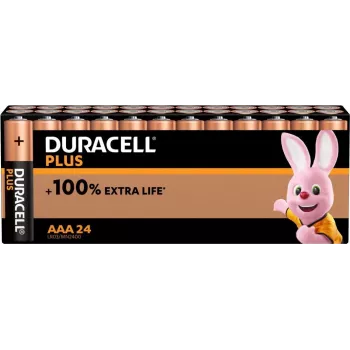 Duracell BATT.PLUS AAA, pack de 24 pilhas descartáveis alcalinas