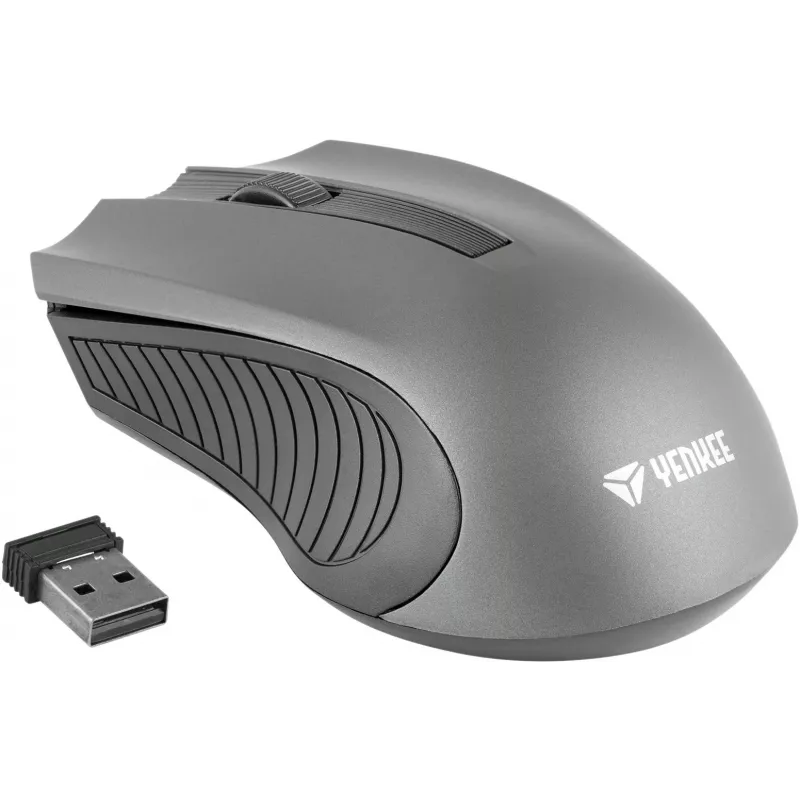 Rato sem fios simétrico 2,4 GHz, 3 botões, alcance 10 m