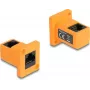 Módulo D-Type DeLOCK conector fêmea RJ45 para conector fêmea 90° angular laranja