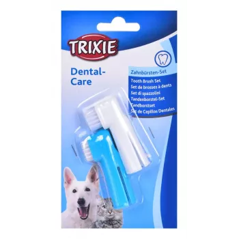 Escova de dentes de dedo para animais Trixie 2550 — tecnopolímero, 60 mm de altura, pack de 2, para gatos e cães