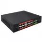 Switch Ethernet PoE QOLTEC 16x RJ45, 2x RJ45 uplink, 1x SFP (MPN 52291)