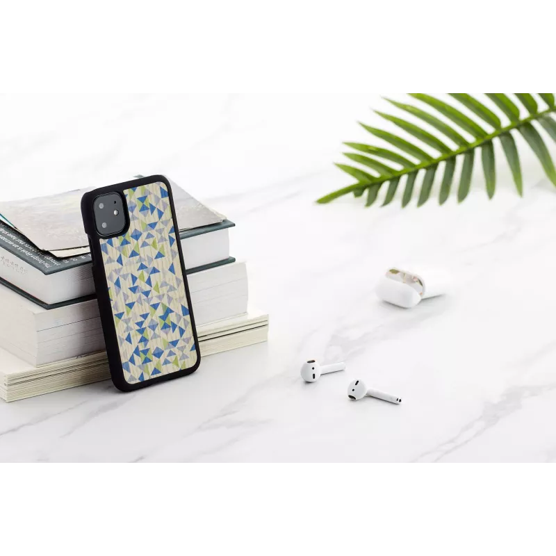 Capa para telemóvel man and wood para iPhone 11 — triângulo azul sobre preto, capa rígida de proteção