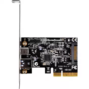 SilverStone ECU03 - Adaptador USB - PCIe 2.0 x2 Low Profile - USB-C 3.1 x 1 + USB-C x 1 (SST-ECU03)
