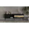 Móvel de TV cama meble INSERTO 3D1W 190x40x62 cm preto com LED
