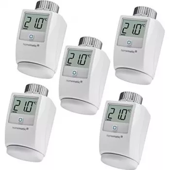 Termostato de radiador eQ-3 Homematic IP HKT conjunto de 5 — conjunto de válvulas de radiador inteligentes, 5 unidades