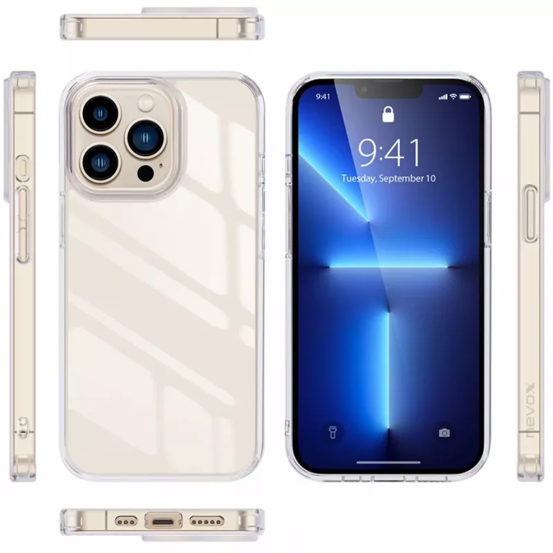 Nevox StyleShell SHOCKFlex 2377 capa para iPhone 16 Pro Max, TPU/policarbonato, transparente