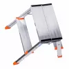 Krause Treppy 130020 escada dobrável de dois lados, 2x2 degraus, prateada
