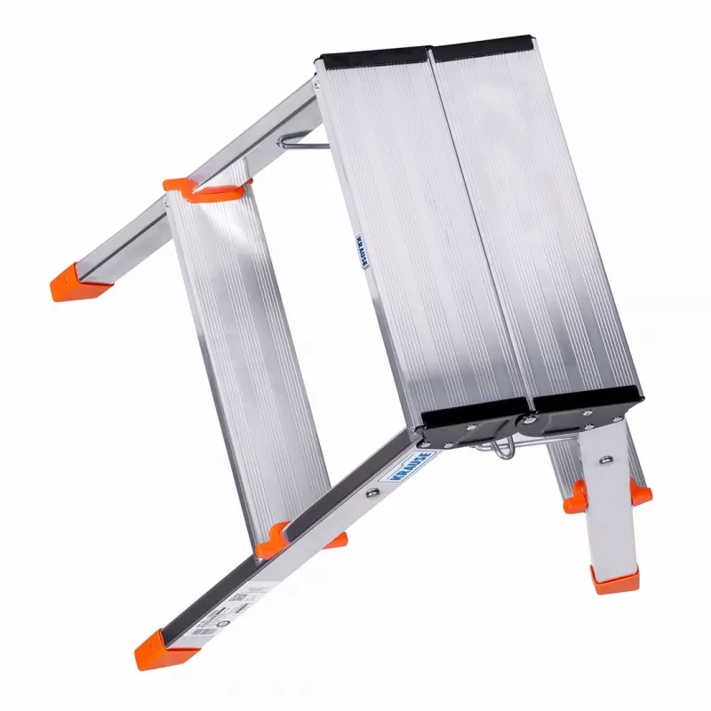 Krause Treppy 130020 escada dobrável de dois lados, 2x2 degraus, prateada