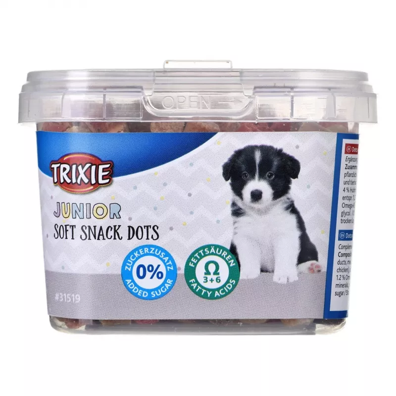 Snacks de treino para cães Trixie Junior Dots 140 g – snacks macios de salmão para cachorros