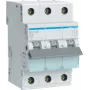 Hager MCN306. Corrente nominal: 6 A. Tipo: característica C, número de módulos (máx.): 3 módulos. Largura: 52,5 mm, profundidade: 70 mm, altura: 83 mm (MCN306)