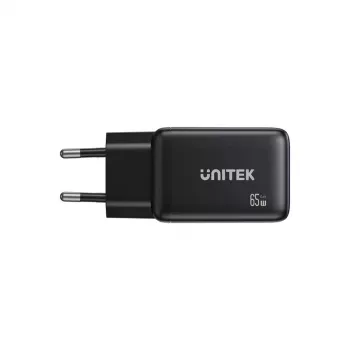Carregador de parede Unitek GAN 65W com 2x USB-C e 1x USB-A, Power Delivery 3.0