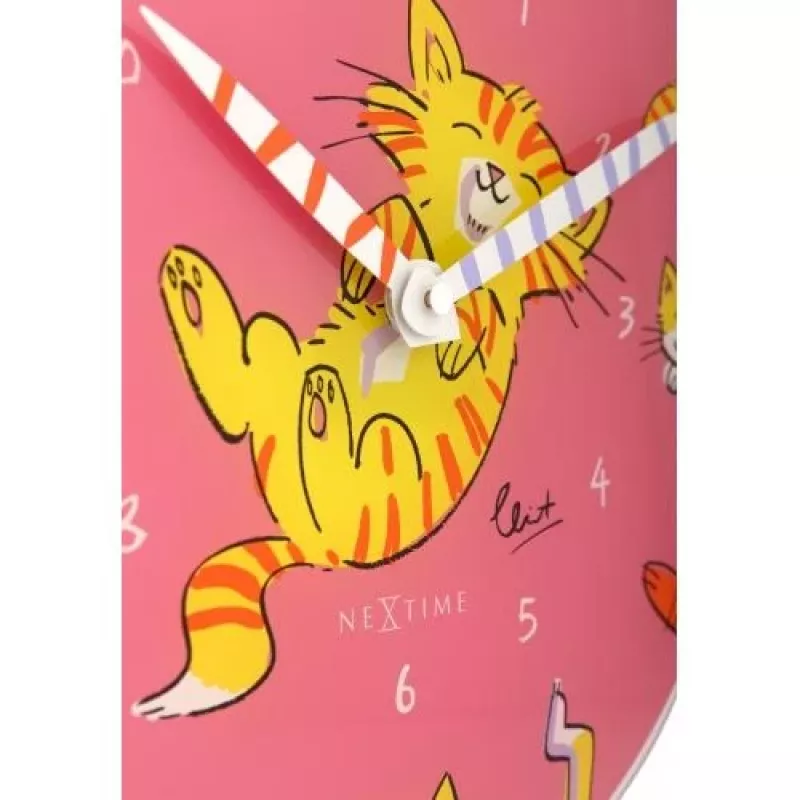 Relógio de parede NeXtime 8810 Tickle My Tummy, Ø30 cm, rosa/multicolor