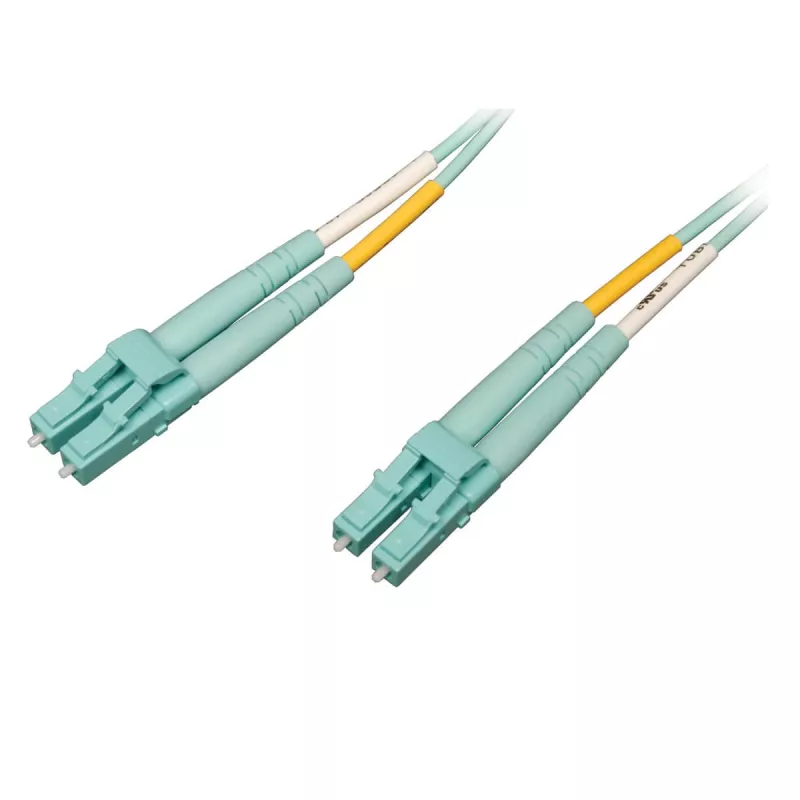 Cabo de ligação em fibra Tripp 2M 10Gb/100Gb Duplex Multimodo 50/125 OM4 LSZH LC/LC Aqua 2 metros - Cabo de ligação - LC Multimodo (M)