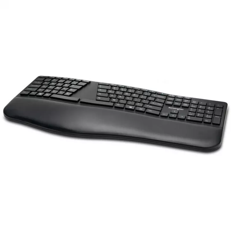 Kensington ProFit Ergo Teclado sem fios FR, tamanho completo (100%), com fio e sem fios, RF Wireless + USB, AZERTY, preto