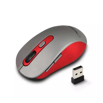 Rato ótico sem fios ESPERANZA EM131R 2,4 GHz, 1600 DPI, ambidestro, recetor nano USB, 6 botões, cinzento
